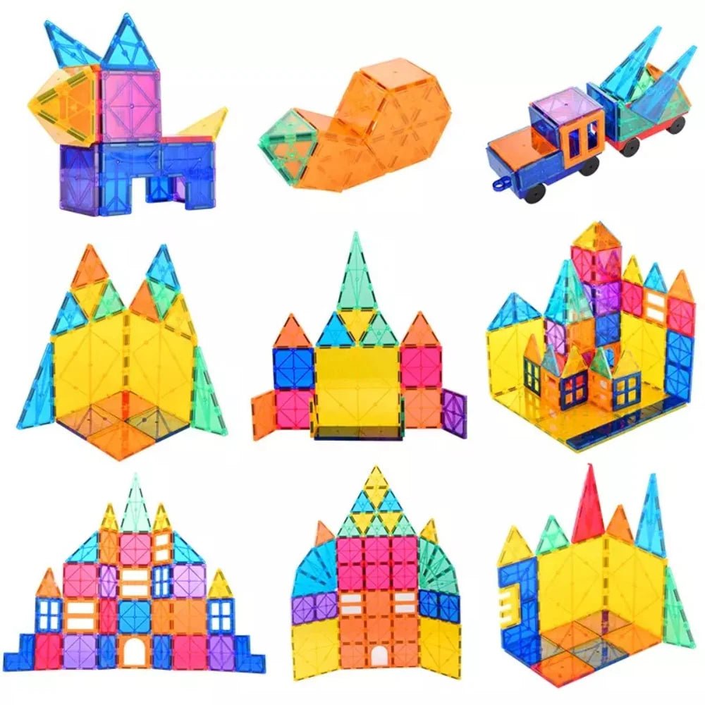 مجموعة البناء المغناطيسية 120 قطعة (حجم 7.5 سم) - KIDSBOX
