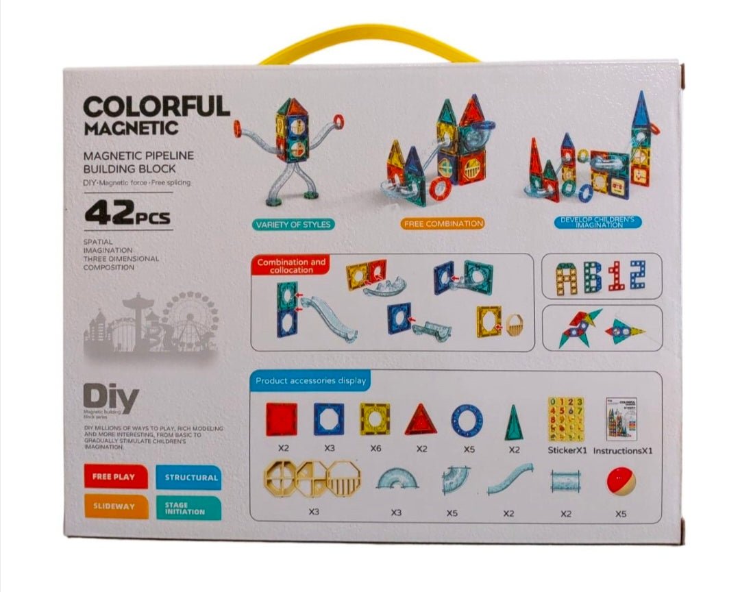 مجموعة البناء المغناطيسية 42قطعة - KIDSBOX