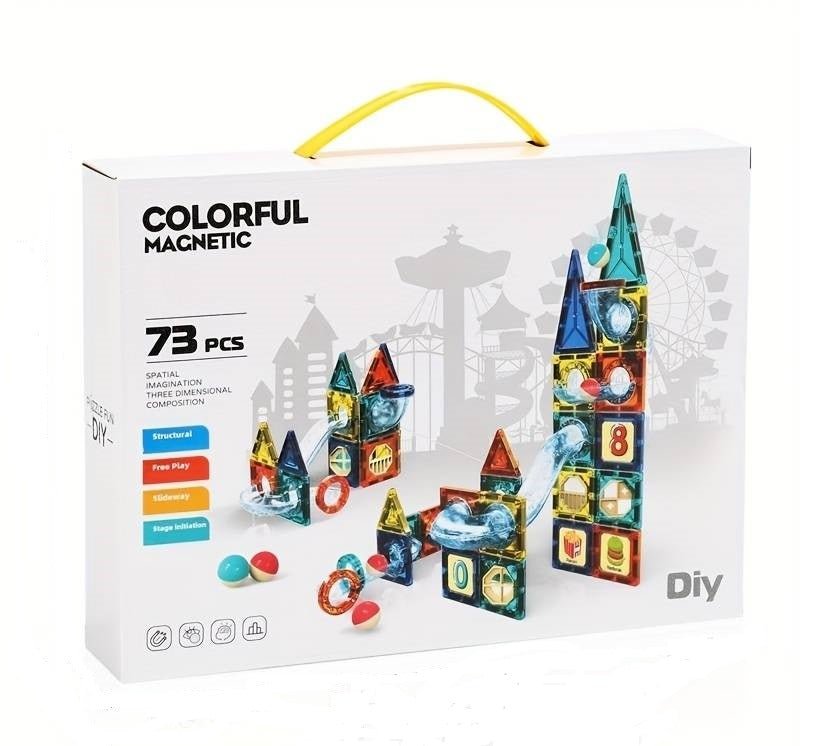 مجموعة البناء المغناطيسية 73 قطعة - KIDSBOX
