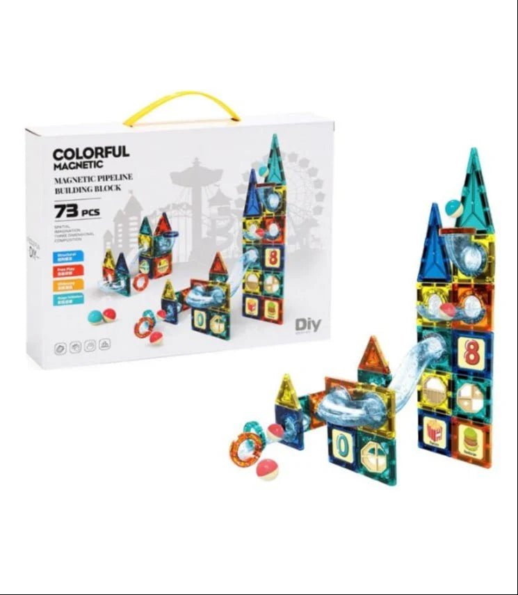 مجموعة البناء المغناطيسية 73 قطعة - KIDSBOX
