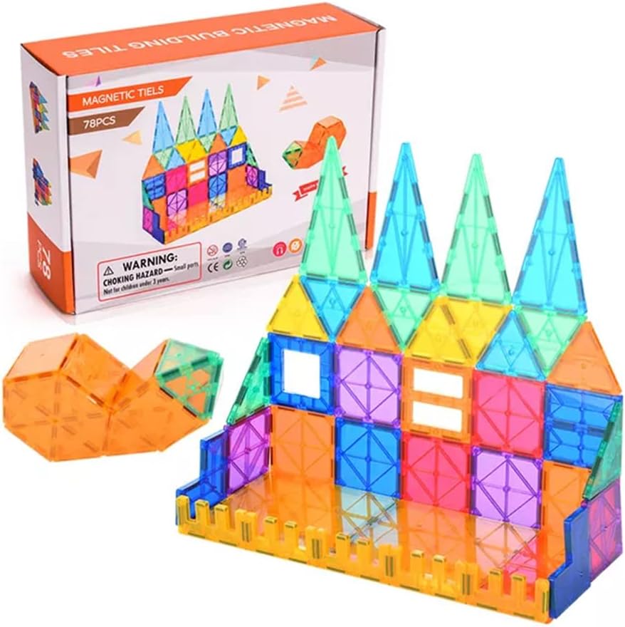 مجموعة البناء المغناطيسية 78 قطعة (حجم 7.5 سم) - KIDSBOX