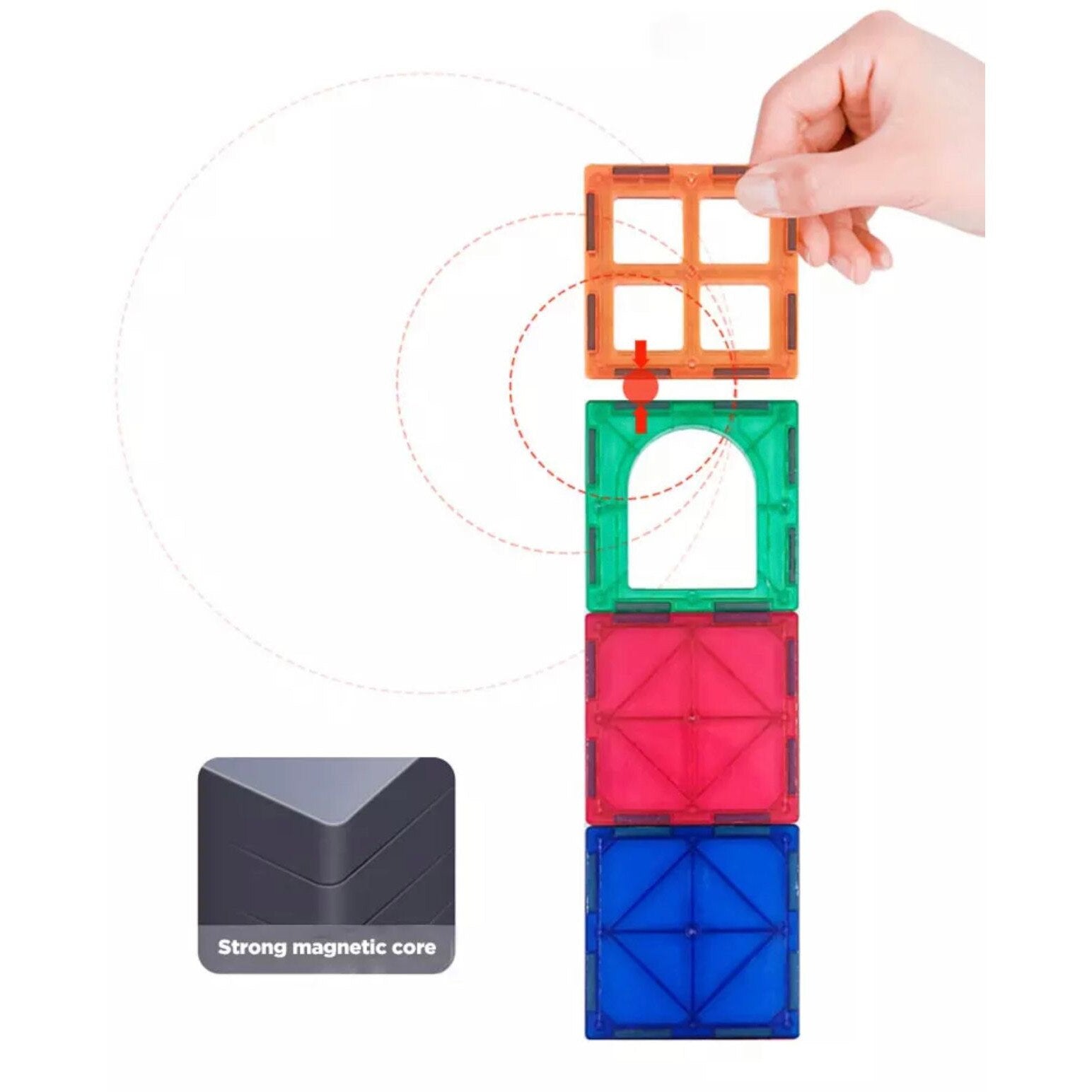 مجموعة البناء المغناطيسية 78 قطعة (حجم 7.5 سم) - KIDSBOX