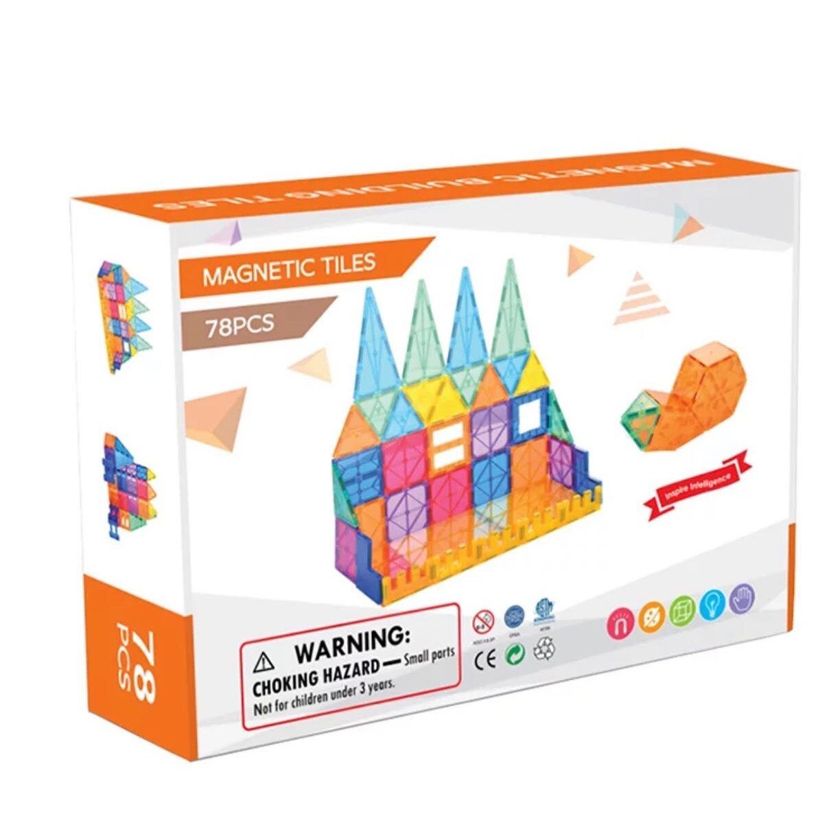 مجموعة البناء المغناطيسية 78 قطعة (حجم 7.5 سم) - KIDSBOX