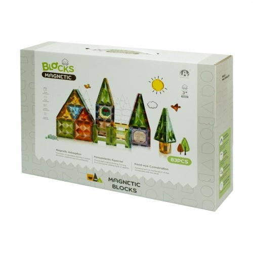 مجموعة البناء المغناطيسية 83 قطعة (حجم 7.5 سم) - KIDSBOX