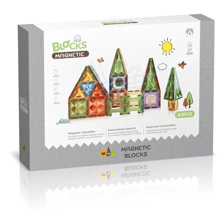 مجموعة البناء المغناطيسية 83 قطعة (حجم 7.5 سم) - KIDSBOX