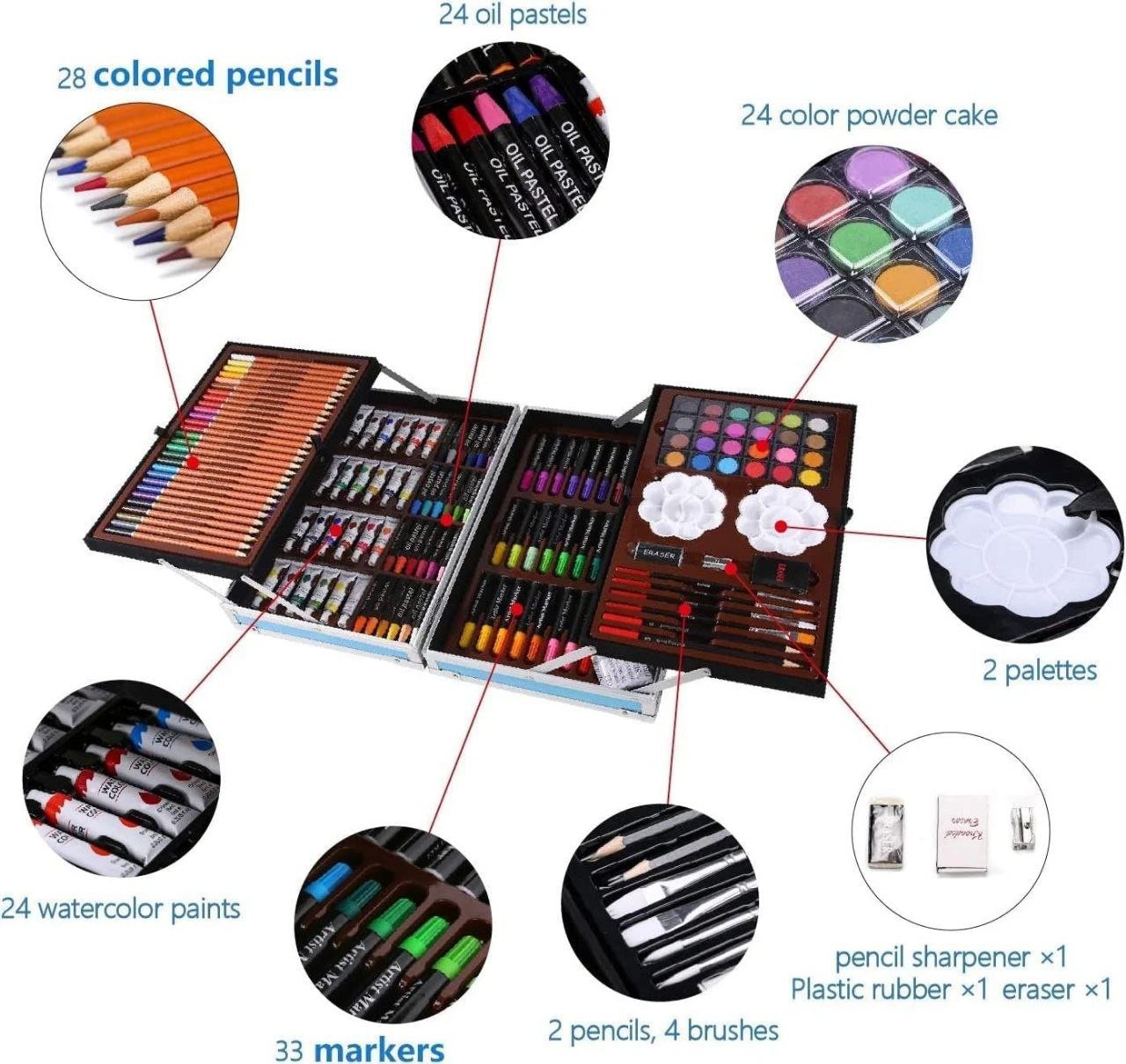 مجموعة الرسم والتلوين (الفضاء) 145 قطعة - KIDSBOX