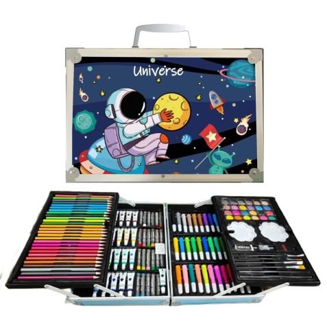 مجموعة الرسم والتلوين (الفضاء) 145 قطعة - KIDSBOX