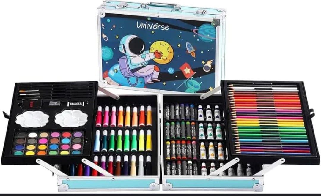 مجموعة الرسم والتلوين (الفضاء) 145 قطعة - KIDSBOX