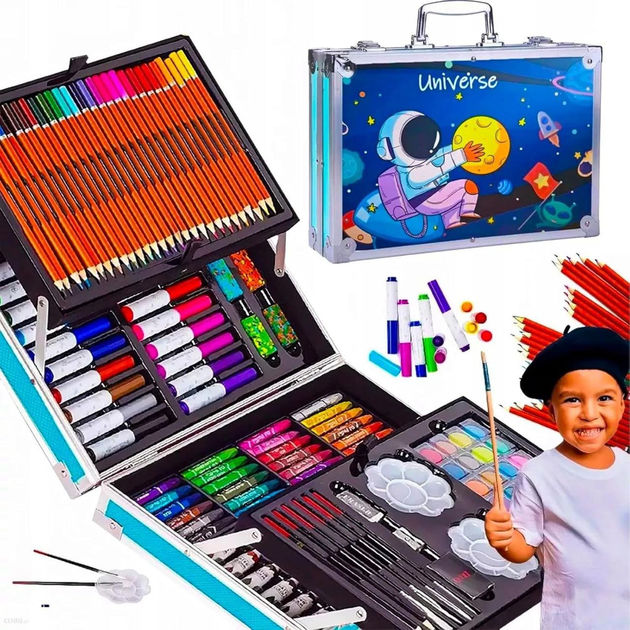 مجموعة الرسم والتلوين (الفضاء) 145 قطعة - KIDSBOX