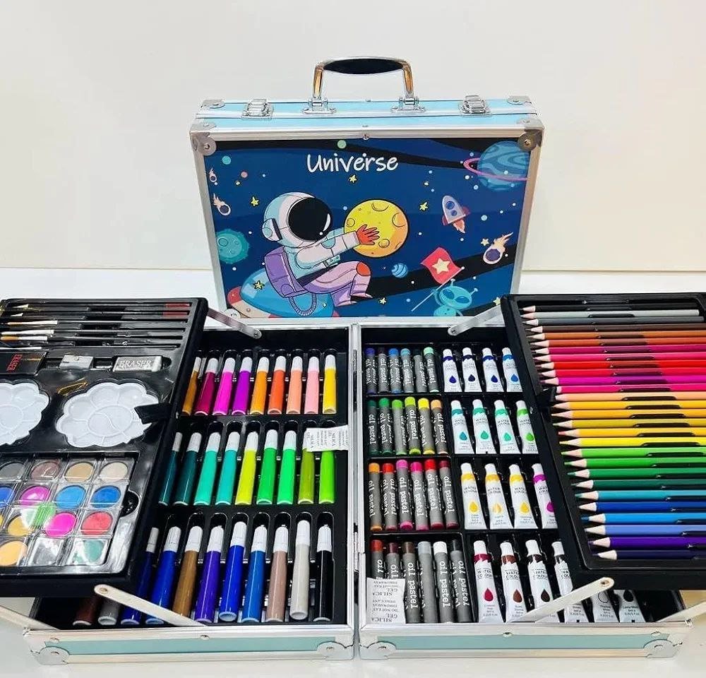 مجموعة الرسم والتلوين (الفضاء) 145 قطعة - KIDSBOX