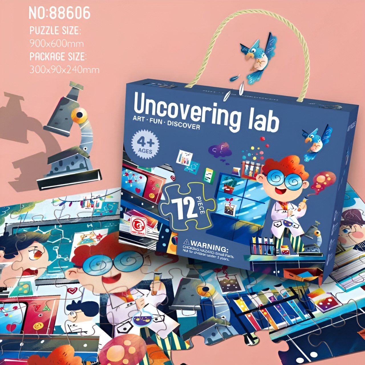 (مختبر) حقيبة بازل 72 قطعة حجم كبير - KIDSBOX