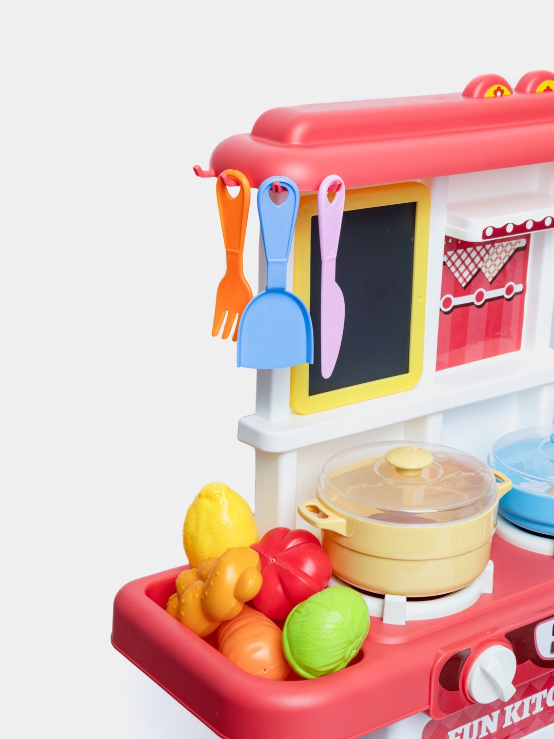 مطبخ الطهي التفاعلي 39 قطعة - زهري - KIDSBOX