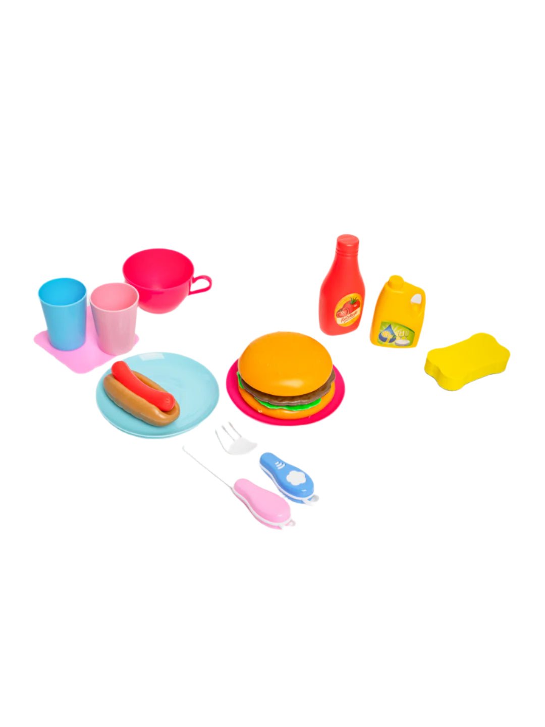 مطبخ الطهي التفاعلي 39 قطعة - زهري - KIDSBOX