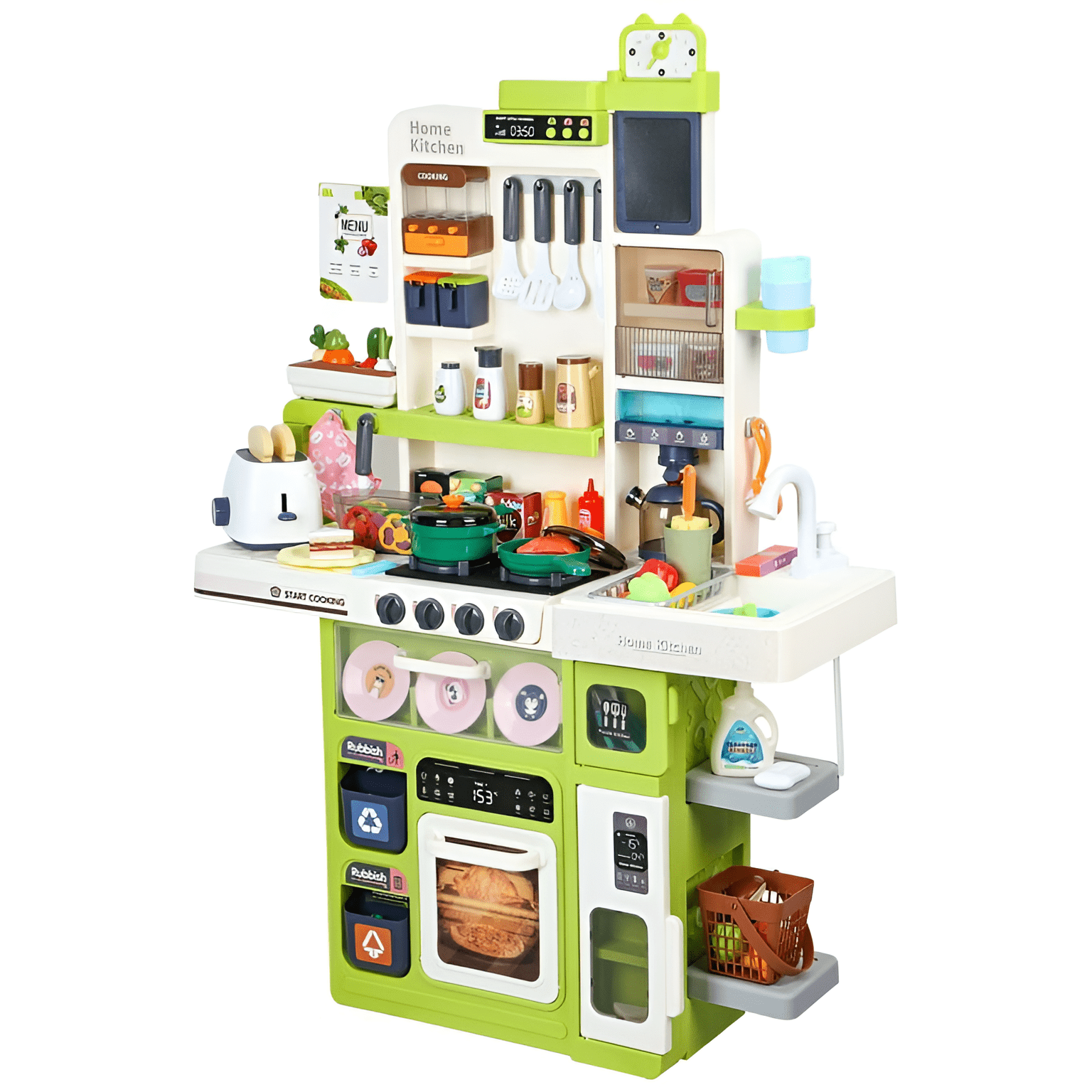 مطبخ للأطفال بأصوات وإضاءة - لون أخضر - KIDSBOX