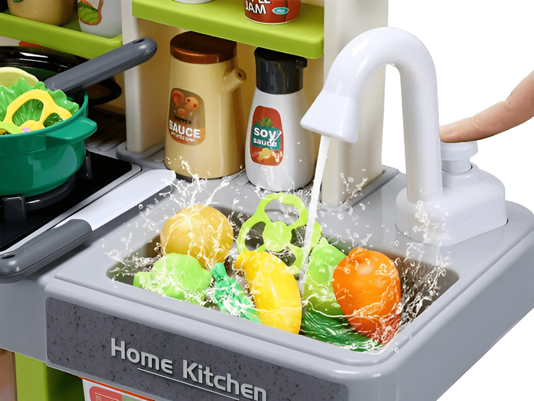 مطبخ للأطفال بأصوات وإضاءة - لون أخضر - KIDSBOX