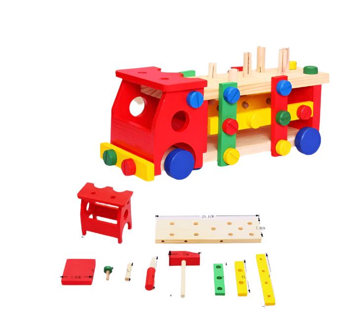 مطرقة و مركبة قابلة لإعادة التجميع 2 في 1 - KIDSBOX