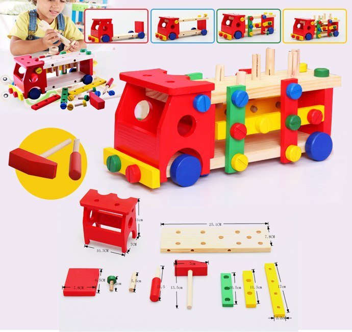 مطرقة و مركبة قابلة لإعادة التجميع 2 في 1 - KIDSBOX