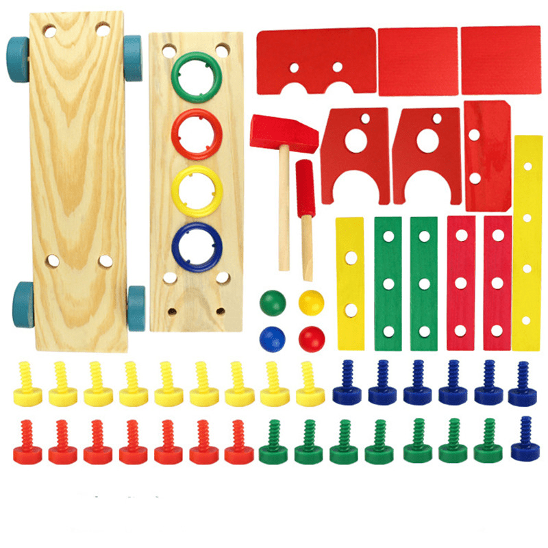 مطرقة و مركبة قابلة لإعادة التجميع 2 في 1 - KIDSBOX