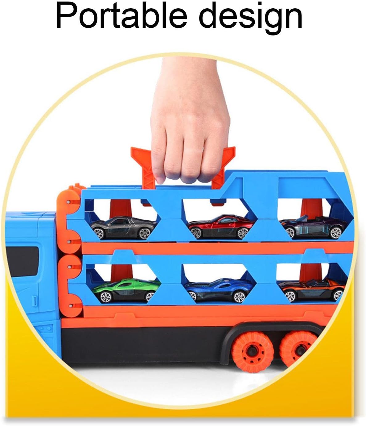 شاحنة نقل قابلة للطي مع 6 سيارات - KIDSBOX