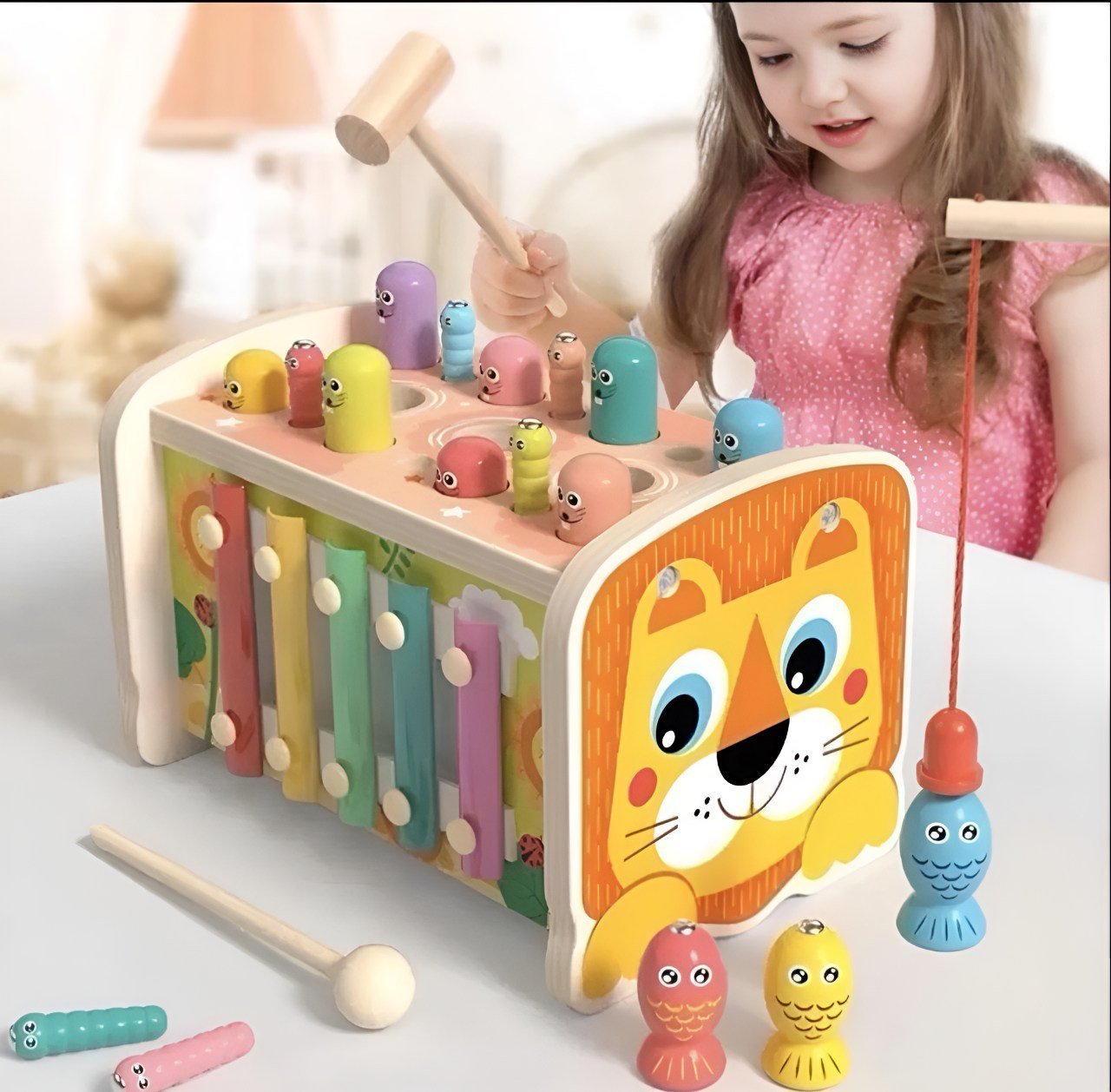 صندوق الأنشطة 4 *1 - العاب الطرق صيد - شكل أسد - KIDSBOX