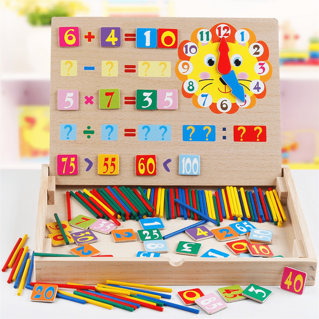 صندوق الرياضيات المغناطيسي - خشب - KIDSBOX