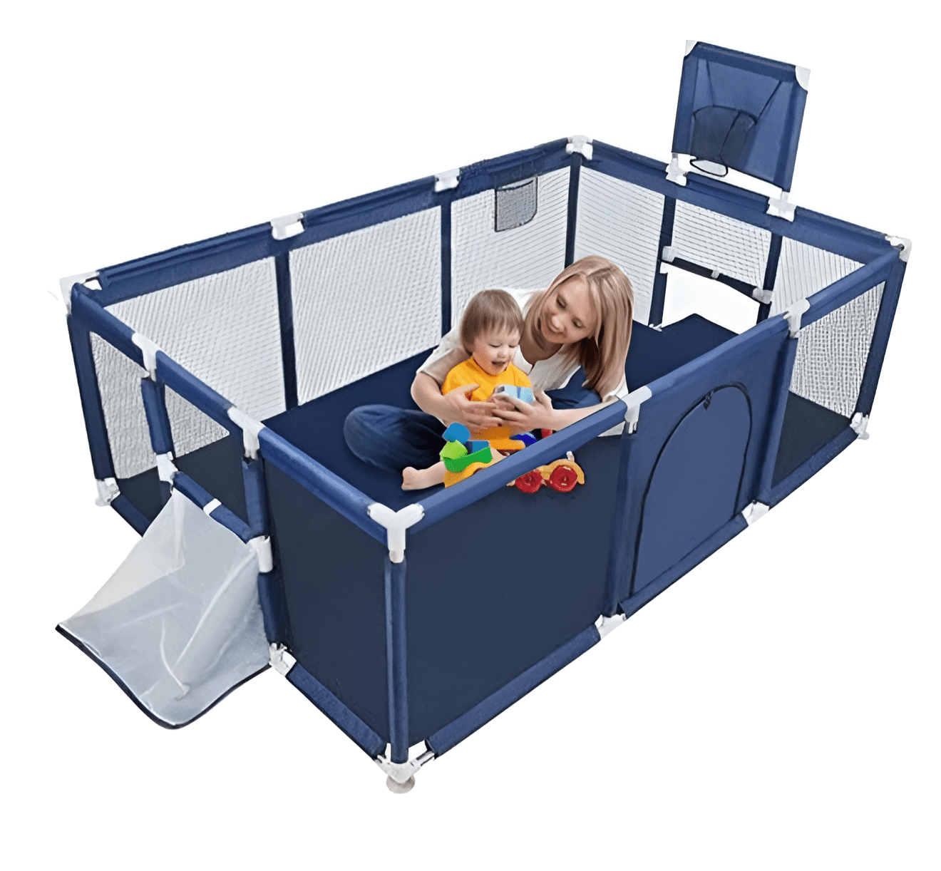 سياج لعب محمول للأطفال - لون أرزق - KIDSBOX