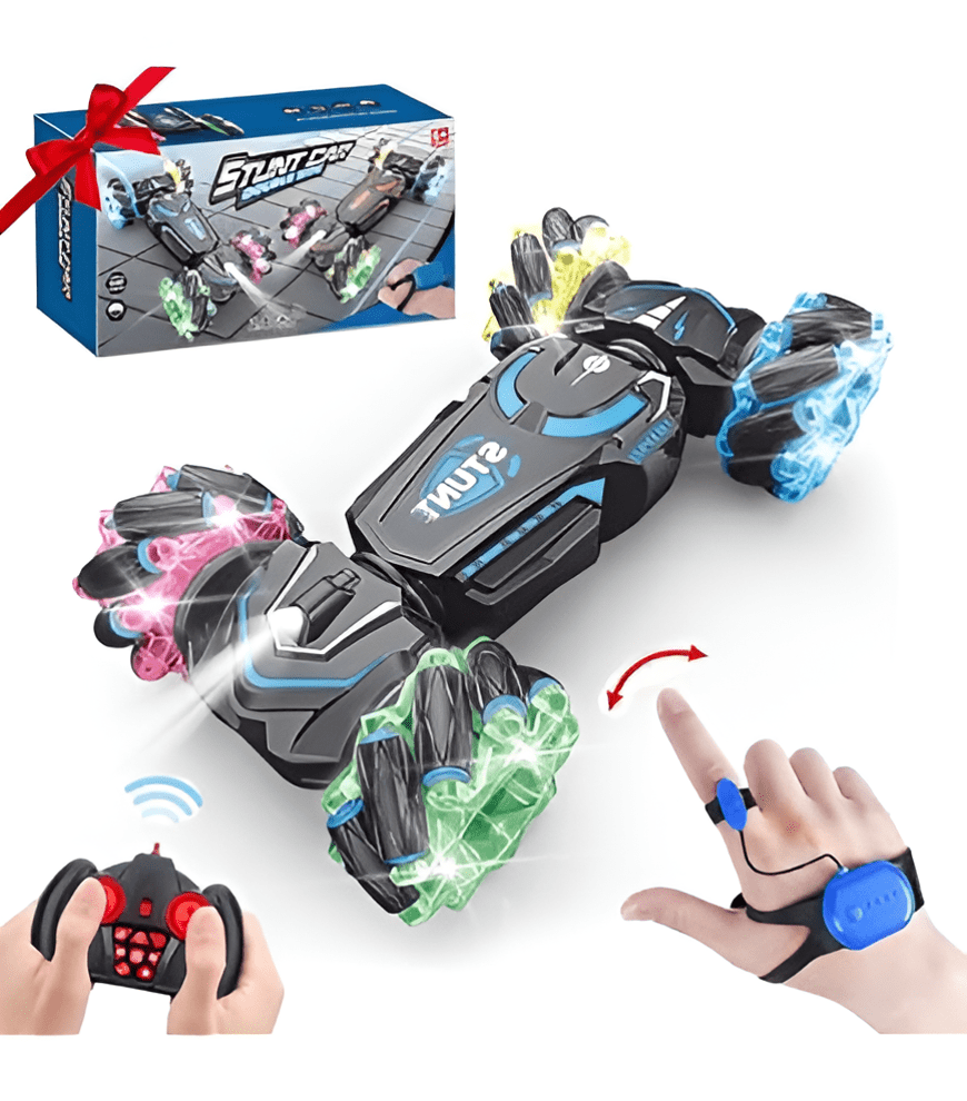 سيارة تخميس ودخان وموسيقى مع جهازين تحكم ساعة وريموت - KIDSBOX