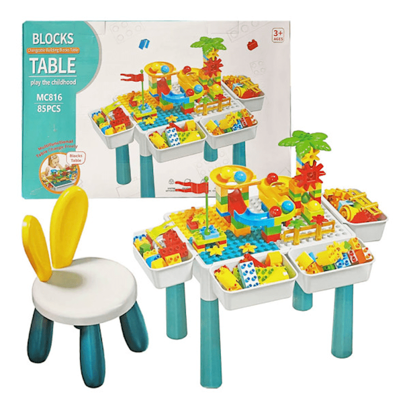 طاولة ليجو مغناطيسية 85 قطعة - KIDSBOX