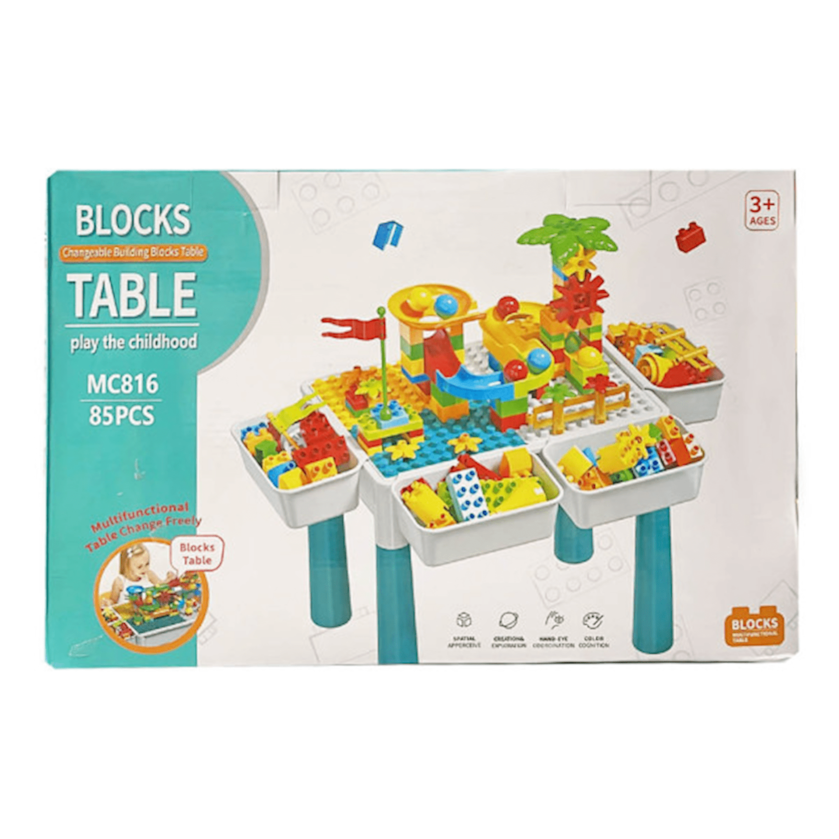 طاولة ليجو مغناطيسية 85 قطعة - KIDSBOX
