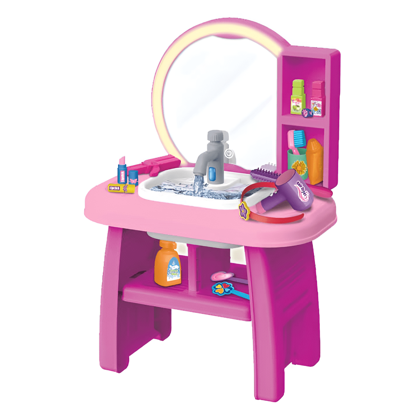 طاولة تزيين مع مرأة وأدوات تجميل - KIDSBOX