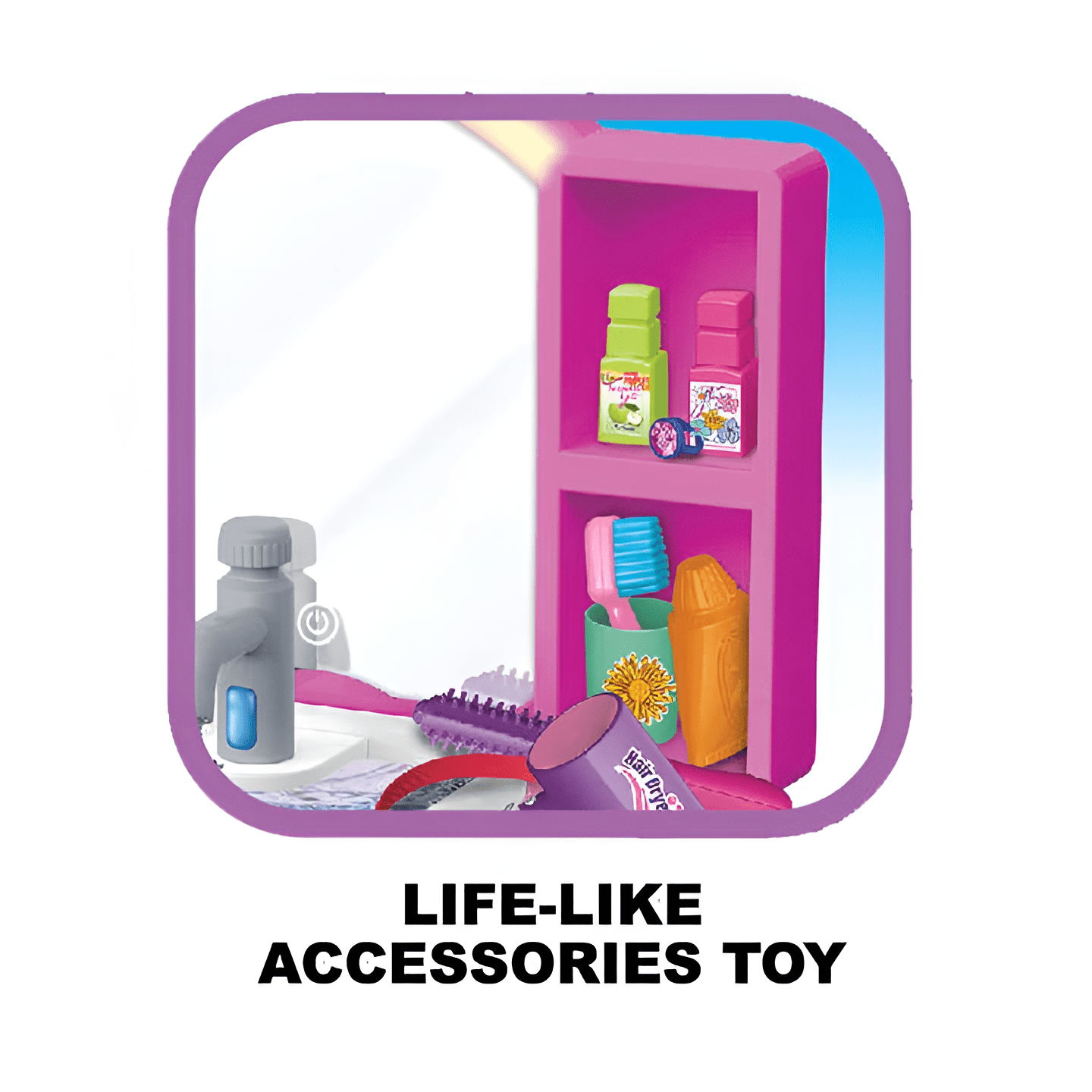 طاولة تزيين مع مرأة وأدوات تجميل - KIDSBOX