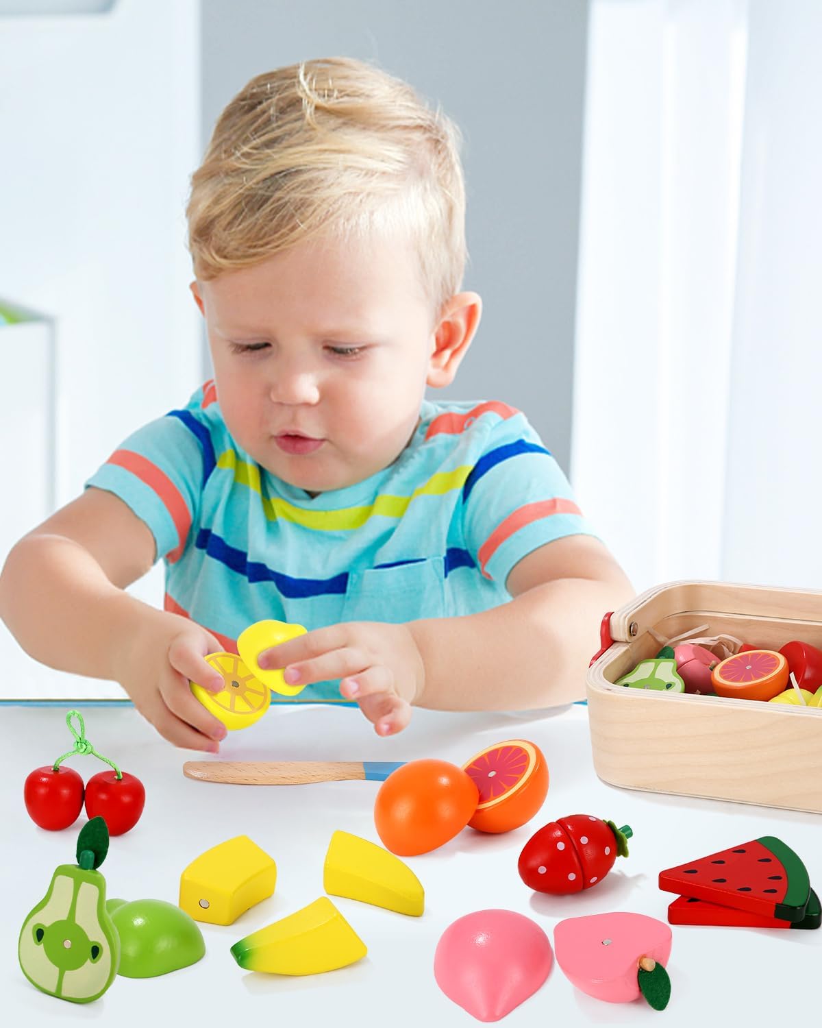 تقطيع فواكة خشبية مغناطيسية - KIDSBOX