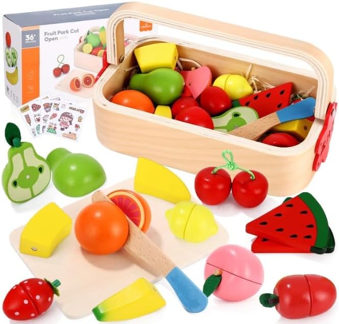 تقطيع فواكة خشبية مغناطيسية - KIDSBOX