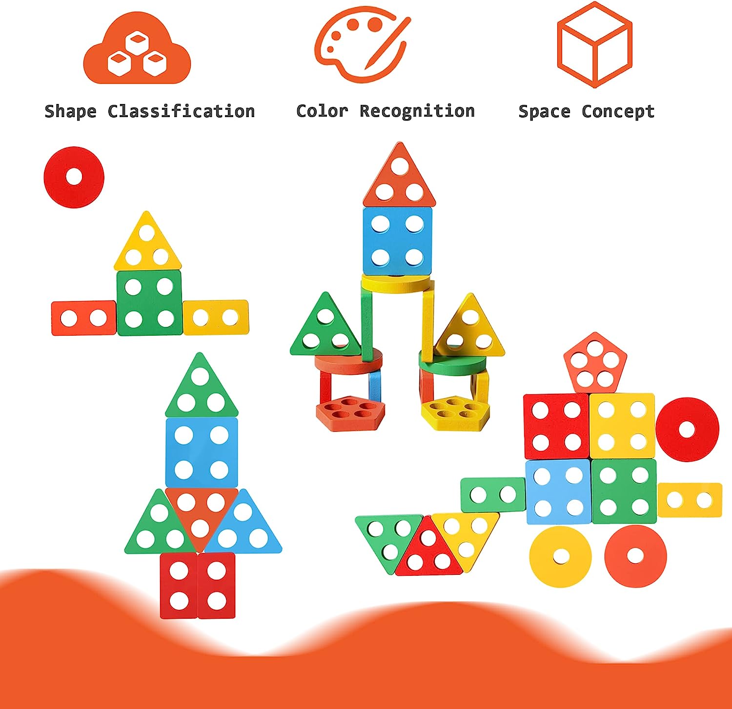 ترتيب اشكال هندسيه خماسى - KIDSBOX