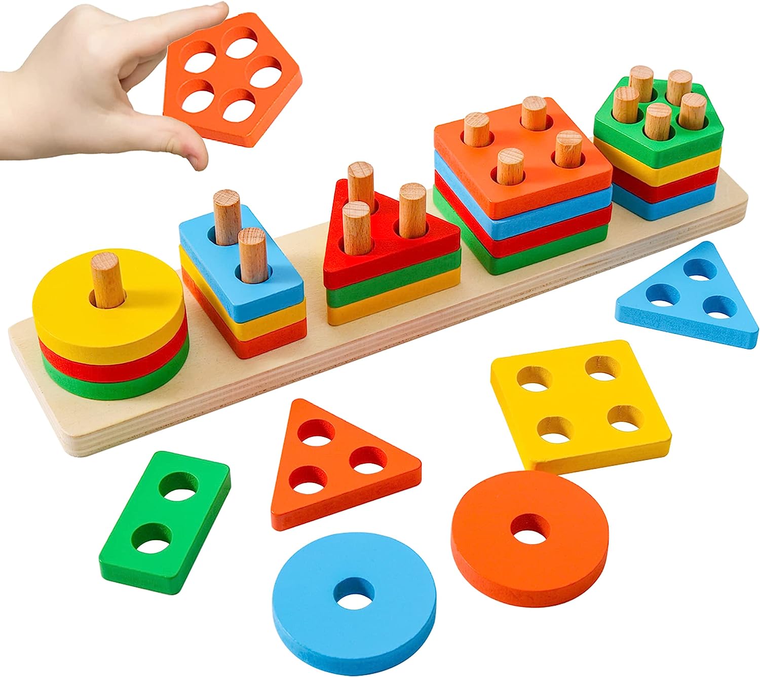 ترتيب اشكال هندسيه خماسى - KIDSBOX